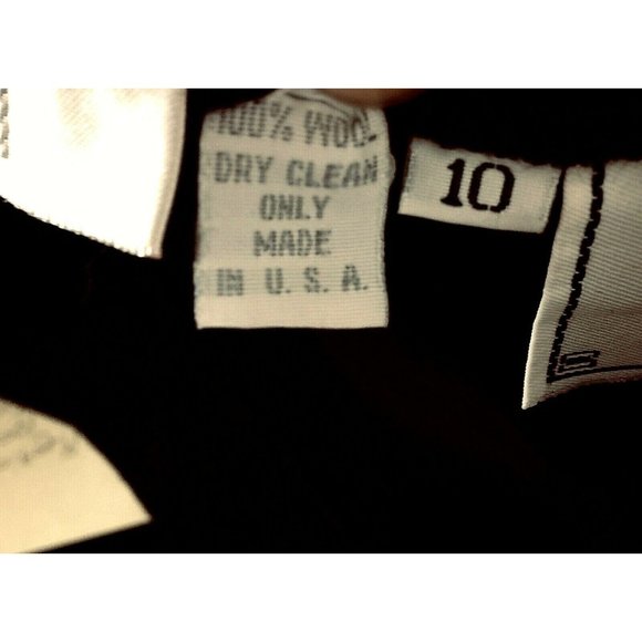 I. Magnin Vintage Take Six retro womens black wool skirt fring front skirt sz.10 - Picture 8 of 9